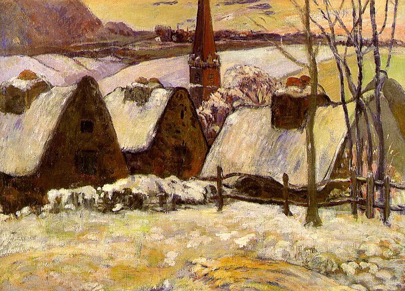 Breton Village in the Snow